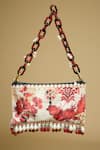 Shop_The Garnish Company_Red Printed Ushra Floral Tasselled Bag _at_Aza_Fashions