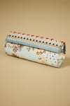 Buy_The Garnish Company_Blue Printed Hiba Floral Foldable Clutch _at_Aza_Fashions