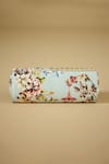 Shop_The Garnish Company_Blue Printed Hiba Floral Foldable Clutch _at_Aza_Fashions