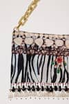 The Garnish Company_Black Printed Zebra Animal Tasselled Bag _Online_at_Aza_Fashions