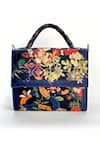 The Garnish Company_Black Printed Nyoka Garden Bag _Online_at_Aza_Fashions