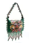 Shop_The Garnish Company_Green Bead Anais Sequin Embroidered Potli _at_Aza_Fashions