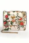 Buy_The Garnish Company_Cream Bead Ocala Botanical Print Sling Bag _at_Aza_Fashions