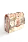 Buy_The Garnish Company_Cream Bead Sequoia Monkey In A Monument Print Bag _at_Aza_Fashions