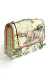 Buy_The Garnish Company_Green Crystal Gilboa Elephants On An Island Print Sling Bag _at_Aza_Fashions