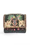 Buy_The Garnish Company_Black Bead Govinda Kanha Print Sling Bag _at_Aza_Fashions