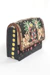 The Garnish Company_Black Bead Govinda Kanha Print Sling Bag _Online_at_Aza_Fashions