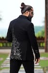 Shop_Courtyard by abhi_Black Japanese Lycra Embroidery Dabka Cutdana Blazer Set _at_Aza_Fashions