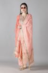 Buy_Sheeshakari_Pink Silk Embroidered Mirror Notched Sheeshakari And Gota Patti Kurta Pant Set 