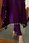 Buy_Sugandh Gupta_Purple Dupion Silk Embroidery Bahar V Neck Kaftan With Pant _Online_at_Aza_Fashions