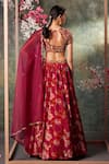 Shop_Mehak Murpana_Pink Crepe Printed Floral Pentagon Embroidered Lehenga Set _at_Aza_Fashions