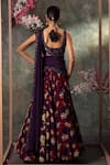 Shop_Mehak Murpana_Purple Crepe Printed Mughal Floral Round Lehenga Set _at_Aza_Fashions