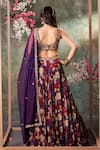 Shop_Mehak Murpana_Purple Crepe Printed Bloom Round Lehenga Set _at_Aza_Fashions