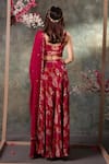 Shop_Mehak Murpana_Pink Crepe Printed Floral Sweetheart Neck Blouse Draped Skirt Set _at_Aza_Fashions