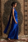 Buy_Charkhee_Blue Placement Embroidery Crystal Round Neck Saree Gown _Online_at_Aza_Fashions