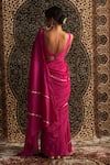 Shop_Charkhee_Pink Saree Chanderi Embroidery Sequin Scoop Neck With Blouse _at_Aza_Fashions