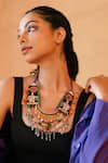 Buy_KrutiArts_Black Embroidery Veto Tha Layered Boho Necklace _at_Aza_Fashions