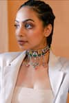 Buy_KrutiArts_Multi Color Embroidery Chano Mano Choker _at_Aza_Fashions