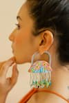 Buy_KrutiArts_Blue Embroidery Tulum Earrings _at_Aza_Fashions