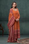 Buy_Hirika&Dhruti_Orange Anarkali And Dupatta Cotton Printed Ethnic Bandhani U Churidar Set _at_Aza_Fashions