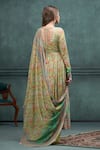 Shop_Hirika&Dhruti_Green Anarkali And Dupatta Cotton Printed Floral Square Pant Set _at_Aza_Fashions