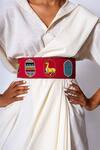 Buy_KrutiArts_Pink Embellished Animal Embroidered Belt _at_Aza_Fashions