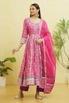 Buy Samyukta Singhania Pink Cotton, Organza Gota Patti Sweetheart Neck Embroidered Anarkali Pant Set at Aza Fashions Buy_Samyukta Singhania_Pink Cotton, Organza Gota Patti Sweetheart Neck Embroidered Anarkali Pant Set _at_Aza_Fashions