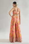 Shop_Gopi Vaid_Pink Cape Organza Printed Floral Cape Open Pariza Flared Pant Set 