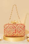 Buy_AMYRA_Red Embroidered Vanya Clutch _at_Aza_Fashions