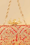 AMYRA_Red Embroidered Vanya Clutch _Online_at_Aza_Fashions