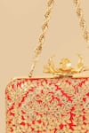 Buy_AMYRA_Red Embroidered Vanya Clutch _Online_at_Aza_Fashions