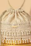 Shop_Amyra_Off White Pearls, Cut Work Anahi Dangler Potli Bag _Online_at_Aza_Fashions