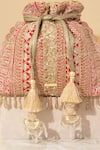 Shop Amyra Red Embroidery, Beads Naaz Flower Vine Potli Bag Online at Aza Fashions Shop_Amyra_Red Embroidery, Beads Naaz Flower Vine Potli Bag_Online_at_Aza_Fashions