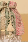 AMYRA_Green Embroidered Naaz Floral Vine Potli Bag _Online_at_Aza_Fashions