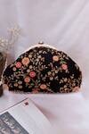 Shop_AMYRA_Black Embroidered Floral Vintage Purse _at_Aza_Fashions