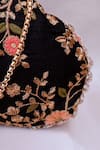 Amyra_Black Embroidery Floral Vintage Purse _Online_at_Aza_Fashions