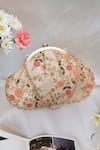 Buy_AMYRA_Cream Embroidered Floral Vine Vintage Purse _at_Aza_Fashions