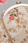 AMYRA_Cream Embroidered Floral Vine Vintage Purse _Online_at_Aza_Fashions