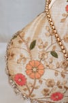 AMYRA_Cream Embroidered Floral Vine Vintage Purse _at_Aza_Fashions