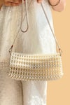 Buy_AMYRA_Off White Embellished Viola Pearl Purse _at_Aza_Fashions