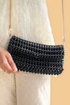 Buy_AMYRA_Black Embellished Viola Pearl Purse _at_Aza_Fashions