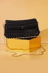 AMYRA_Black Embellished Viola Pearl Purse _Online_at_Aza_Fashions