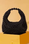 Shop_AMYRA_Black Embellished Zia Pearl Square Bag _at_Aza_Fashions