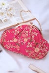 Buy_AMYRA_Pink Embroidered Floral Creeper Vintage Purse _at_Aza_Fashions