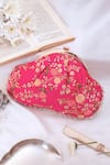 Shop_AMYRA_Pink Embroidered Floral Creeper Vintage Purse _at_Aza_Fashions