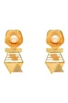 ITRANA_Gold Plated Hexa Pearl Earrings _Online_at_Aza_Fashions