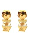 Buy_ITRANA_Gold Plated Hexa Pearl Earrings _Online_at_Aza_Fashions