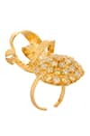 Buy_ITRANA_Gold Plated Zircon Calendula Ring _at_Aza_Fashions