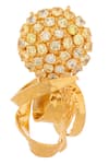 Shop_ITRANA_Gold Plated Zircon Calendula Ring _at_Aza_Fashions