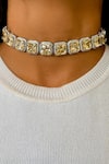 Buy_PRERTO_Yellow Stones Citrine Embellished Tennis Choker Set _at_Aza_Fashions